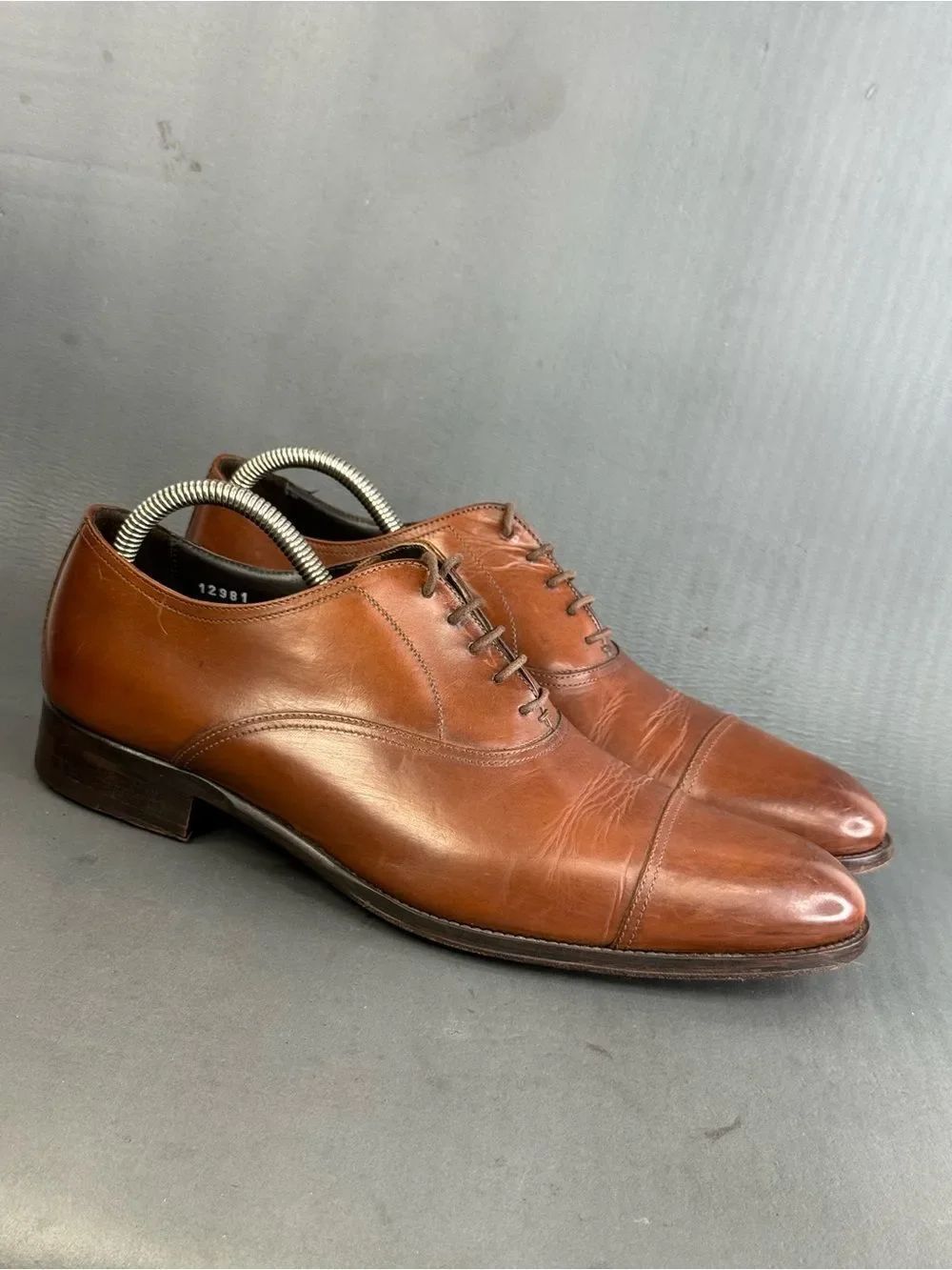 To Boot New York Forley cognac brown leather cap-toe Oxford shoes men’s 9